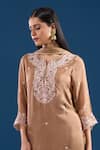 Samyukta Singhania Brown Silk, Shantoon, Chiffon Embroidery, Sequins, Lace Thread And Kurta Set Online at Aza Fashions Samyukta Singhania_Brown Silk, Shantoon, Chiffon Embroidery, Sequins, Lace Thread And Kurta Set _Online_at_Aza_Fashions