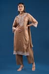Buy Samyukta Singhania Brown Silk, Shantoon, Chiffon Embroidery, Sequins, Lace Thread And Kurta Set at Aza Fashions Buy_Samyukta Singhania_Brown Silk, Shantoon, Chiffon Embroidery, Sequins, Lace Thread And Kurta Set _at_Aza_Fashions