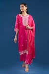 Buy Samyukta Singhania Fuchsia Silk, Organza, Shantoon, Chiffon Embroidery, Sequins, Thread Kurta Set at Aza Fashions Buy_Samyukta Singhania_Fuchsia Silk, Organza, Shantoon, Chiffon Embroidery, Sequins, Thread Kurta Set _at_Aza_Fashions