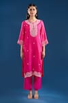 Buy Samyukta Singhania Fuchsia Silk, Organza, Shantoon, Chiffon Embroidery, Sequins, Thread Kurta Set Online at Aza Fashions Buy_Samyukta Singhania_Fuchsia Silk, Organza, Shantoon, Chiffon Embroidery, Sequins, Thread Kurta Set _Online_at_Aza_Fashions