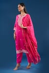 Shop Samyukta Singhania Fuchsia Silk, Organza, Shantoon, Chiffon Embroidery, Sequins, Thread Kurta Set Online at Aza Fashions Shop_Samyukta Singhania_Fuchsia Silk, Organza, Shantoon, Chiffon Embroidery, Sequins, Thread Kurta Set _Online_at_Aza_Fashions