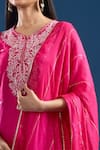 Samyukta Singhania Fuchsia Silk, Organza, Shantoon, Chiffon Embroidery, Sequins, Thread Kurta Set at Aza Fashions Samyukta Singhania_Fuchsia Silk, Organza, Shantoon, Chiffon Embroidery, Sequins, Thread Kurta Set _at_Aza_Fashions