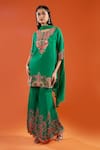 Buy Samyukta Singhania Green Crepe, Silk, Shantoon, Chiffon Embroidery, Printed And Kurta Sharara Set at Aza Fashions Buy_Samyukta Singhania_Green Crepe, Silk, Shantoon, Chiffon Embroidery, Printed And Kurta Sharara Set _at_Aza_Fashions