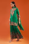 Buy Samyukta Singhania Green Crepe, Silk, Shantoon, Chiffon Embroidery, Printed And Kurta Sharara Set Online at Aza Fashions Buy_Samyukta Singhania_Green Crepe, Silk, Shantoon, Chiffon Embroidery, Printed And Kurta Sharara Set _Online_at_Aza_Fashions
