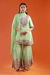 Buy Samyukta Singhania Green Crepe, Silk, Shantoon, Chiffon Embroidery, Printed And Kurta Sharara Set at Aza Fashions Buy_Samyukta Singhania_Green Crepe, Silk, Shantoon, Chiffon Embroidery, Printed And Kurta Sharara Set _at_Aza_Fashions