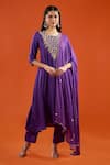 Buy Samyukta Singhania Purple Silk, Shantoon, Chiffon Embroidery, Beads, Zari, Panelled Anarkali Set at Aza Fashions Buy_Samyukta Singhania_Purple Silk, Shantoon, Chiffon Embroidery, Beads, Zari, Panelled Anarkali Set _at_Aza_Fashions