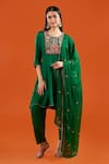 Buy Samyukta Singhania Green Silk, Shantoon, Chiffon Embroidery, Beads, Lace Round Neck Anarkali Set at Aza Fashions Buy_Samyukta Singhania_Green Silk, Shantoon, Chiffon Embroidery, Beads, Lace Round Neck Anarkali Set _at_Aza_Fashions