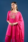 Samyukta Singhania Fuchsia Silk, Shantoon, Chiffon Embroidery, Beads, Lace Thread Anarkali Set at Aza Fashions Samyukta Singhania_Fuchsia Silk, Shantoon, Chiffon Embroidery, Beads, Lace Thread Anarkali Set _at_Aza_Fashions