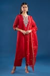 Buy Samyukta Singhania Red Organza, Silk, Shantoon Beads, Embroidery, Zari, Gota Patti, Hand Kurta Set at Aza Fashions Buy_Samyukta Singhania_Red Organza, Silk, Shantoon Beads, Embroidery, Zari, Gota Patti, Hand Kurta Set _at_Aza_Fashions