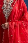 Samyukta Singhania Red Organza, Silk, Shantoon Beads, Embroidery, Zari, Gota Patti, Hand Kurta Set Online at Aza Fashions Samyukta Singhania_Red Organza, Silk, Shantoon Beads, Embroidery, Zari, Gota Patti, Hand Kurta Set _Online_at_Aza_Fashions