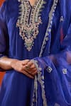 Buy Samyukta Singhania Blue Organza, Silk Organza, Shantoon Embroidery, Beads, Zari, Kurta Pant Set Online at Aza Fashions Buy_Samyukta Singhania_Blue Organza, Silk Organza, Shantoon Embroidery, Beads, Zari, Kurta Pant Set _Online_at_Aza_Fashions