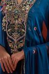 Samyukta Singhania Blue Silk, Shantoon, Chiffon Embroidery, Sequins, Beads, A-line Kurta Set Online at Aza Fashions Samyukta Singhania_Blue Silk, Shantoon, Chiffon Embroidery, Sequins, Beads, A-line Kurta Set _Online_at_Aza_Fashions