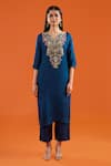 Buy Samyukta Singhania Blue Silk, Shantoon, Chiffon Embroidery, Sequins, Beads, A-line Kurta Set Online at Aza Fashions Buy_Samyukta Singhania_Blue Silk, Shantoon, Chiffon Embroidery, Sequins, Beads, A-line Kurta Set _Online_at_Aza_Fashions
