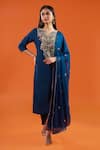 Buy Samyukta Singhania Blue Silk, Shantoon, Chiffon Embroidery, Sequins, Beads, A-line Kurta Set at Aza Fashions Buy_Samyukta Singhania_Blue Silk, Shantoon, Chiffon Embroidery, Sequins, Beads, A-line Kurta Set _at_Aza_Fashions