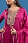 Samyukta Singhania Wine Silk, Shantoon, Chiffon Beads, Sequins, Thread And Kurta Sharara Set at Aza Fashions Samyukta Singhania_Wine Silk, Shantoon, Chiffon Beads, Sequins, Thread And Kurta Sharara Set _at_Aza_Fashions