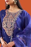 Samyukta Singhania Blue Silk Organza, Shantoon Embroidery Round Neck Zari Dori Kurta Sharara Set Online at Aza Fashions Samyukta Singhania_Blue Silk Organza, Shantoon Embroidery Round Neck Zari Dori Kurta Sharara Set _Online_at_Aza_Fashions