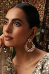Shop_Swabhimann_Gold Plated Pearls, Stones, Beads, Faux Diamonds Embellished Earrings _Online_at_Aza_Fashions