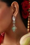 Swabhimann_Mint Stones, Pearls Kundan Embellished Earrings _Online_at_Aza_Fashions