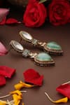 Buy_Swabhimann_Mint Stones, Pearls Kundan Embellished Earrings _Online_at_Aza_Fashions