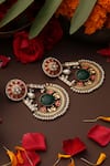Buy_Swabhimann_Multi Color Pearls, Stones, Embellished Chandbali Earrings _Online_at_Aza_Fashions