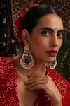 Buy_Swabhimann_Multi Color Pearls, Stones, Embellished Chandbali Earrings _at_Aza_Fashions