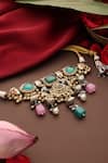 Swabhimann_Multi Color Stone And Pearl Embellished Choker _Online_at_Aza_Fashions