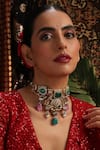 Buy_Swabhimann_Multi Color Stone And Pearl Embellished Choker _at_Aza_Fashions