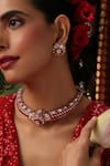 Buy_Swabhimann_Red Stones, Rhinestones Kundan Embellished Necklace Set _Online_at_Aza_Fashions