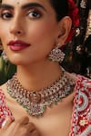 Buy_Swabhimann_Multi Color Beads, Stones, Pearls Temple Motif Choker Set _Online_at_Aza_Fashions