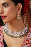 Buy_Swabhimann_Gold Plated Pearls, Beads, Faux Diamonds Kundan And Emerald Beaded Necklace Set _Online_at_Aza_Fashions