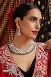 Buy_Swabhimann_Gold Plated Pearls, Beads, Faux Diamonds Kundan And Emerald Beaded Necklace Set _at_Aza_Fashions