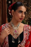 Shop_Swabhimann_Multi Color Pearls, Stones, Beads Embellished Choker Set _Online_at_Aza_Fashions