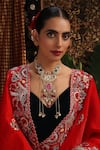 Swabhimann_Multi Color Pearls, Stones, Beads Embellished Choker Set _at_Aza_Fashions