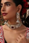 Swabhimann_Multi Color Pearls, Stones, Beads Embellished Choker Set _Online