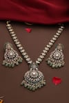 Swabhimann_Green Gemstones, Pearls, Beads Kundan And Stone Necklace Set _Online_at_Aza_Fashions