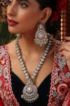 Shop_Swabhimann_Green Gemstones, Pearls, Beads Kundan And Stone Necklace Set _Online_at_Aza_Fashions