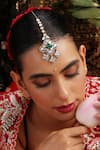 Buy_Swabhimann_Green Kundan And Gemstone Embellished Maangtikka _at_Aza_Fashions
