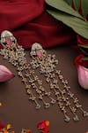 Swabhimann_Gold Plated Beads, Gemstones Pink And Jhumki Dangler Earrings _Online_at_Aza_Fashions