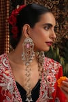 Buy_Swabhimann_Gold Plated Beads, Gemstones Pink And Jhumki Dangler Earrings _at_Aza_Fashions