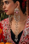Shop_Swabhimann_Gold Plated Beads, Gemstones Pink And Jhumki Dangler Earrings _Online_at_Aza_Fashions
