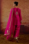 Shop_Vinita Bhansali_Pink , Organza Embroidery, Sequins, Gota Gulaban Kurta Sharara Set _at_Aza_Fashions
