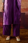 Shop_Vinita Bhansali_Purple Silk Beads, Sequins, Metallic Naaznin Embroidered Kaftan And Pant Set _Online_at_Aza_Fashions
