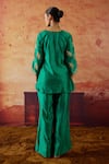 Shop_Vinita Bhansali_Green Silk Embroidery V-neck Kurta With Pant _at_Aza_Fashions