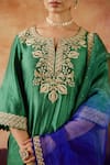 Buy Vinita Bhansali Green , Organza Embroidery, Sequins, Gota Patti Pankhuri Kurta Set Buy_Vinita Bhansali_Green , Organza Embroidery, Sequins, Gota Patti Pankhuri Kurta Set