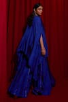 Shop Vinita Bhansali Blue Silk Gota Patti Open , Round Asma Embroidered Cape Sharara Set at Aza Fashions Shop_Vinita Bhansali_Blue Silk Gota Patti Open , Round Asma Embroidered Cape Sharara Set _at_Aza_Fashions
