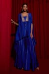 Buy Vinita Bhansali Blue Silk Gota Patti Open , Round Asma Embroidered Cape Sharara Set Online at Aza Fashions Buy_Vinita Bhansali_Blue Silk Gota Patti Open , Round Asma Embroidered Cape Sharara Set _Online_at_Aza_Fashions