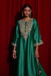 Vinita Bhansali Green , Organza Embroidery, Sequins, Pearls, Metallic Hiral Kurta Set Online at Aza Fashions Vinita Bhansali_Green , Organza Embroidery, Sequins, Pearls, Metallic Hiral Kurta Set _Online_at_Aza_Fashions
