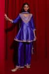 Vinita Bhansali_Purple , Organza Embroidery, Sequins, Gota Patti, Aavya Anarkali Set _Online_at_Aza_Fashions
