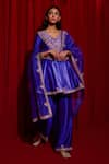 Buy_Vinita Bhansali_Purple , Organza Embroidery, Sequins, Gota Patti, Aavya Anarkali Set _at_Aza_Fashions