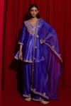 Buy_Vinita Bhansali_Purple , Organza Embroidery, Sequins, Gota Patti, Aavya Anarkali Set _Online_at_Aza_Fashions